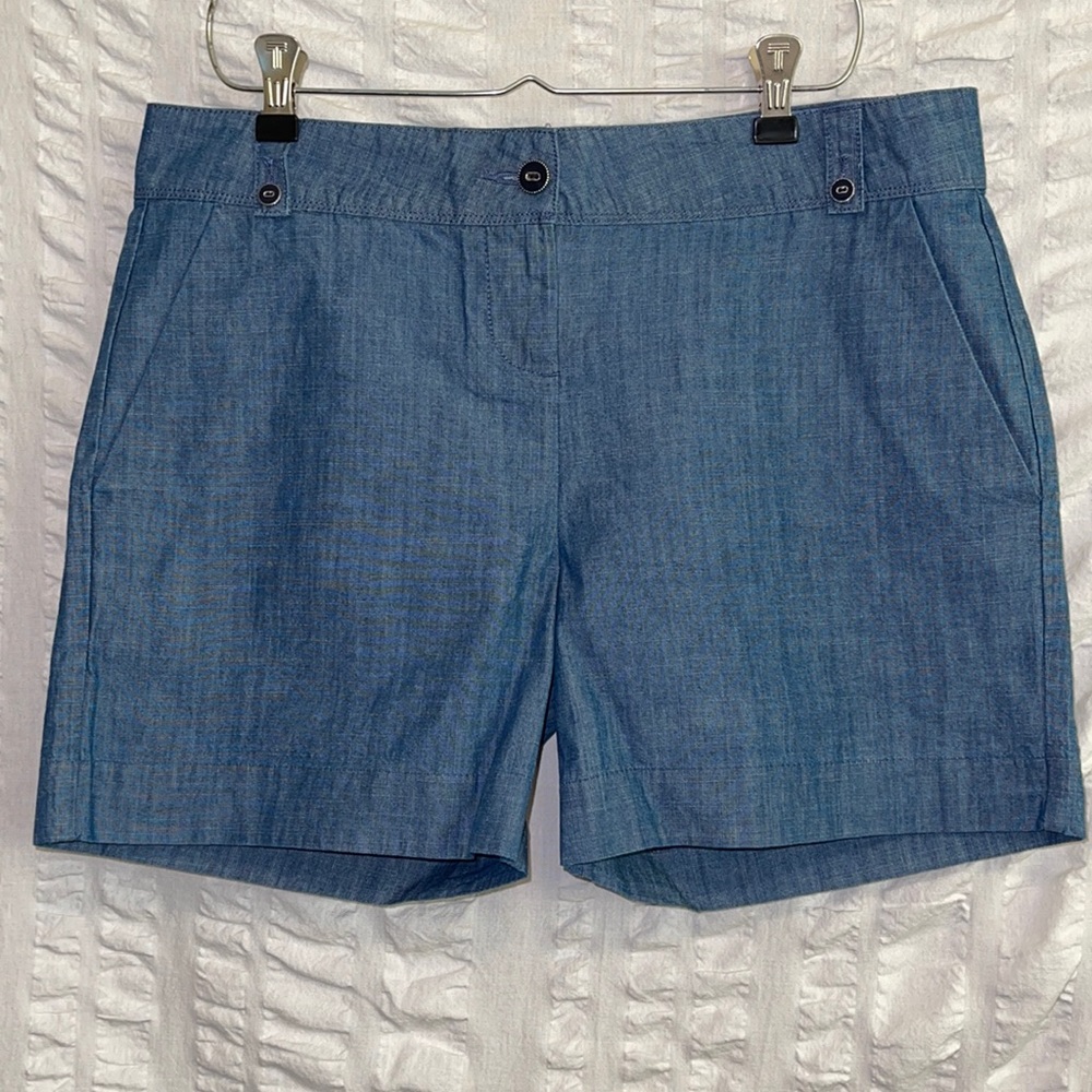 Isaac Mizrahi Blue Chambray Shorts